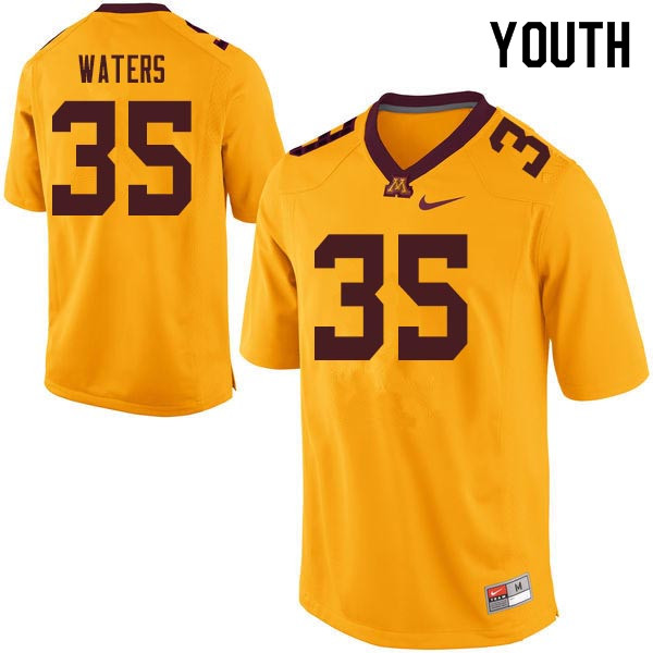 Youth #35 Jaylen Waters Minnesota Golden Gophers College Football Jerseys Sale-Gold - Click Image to Close